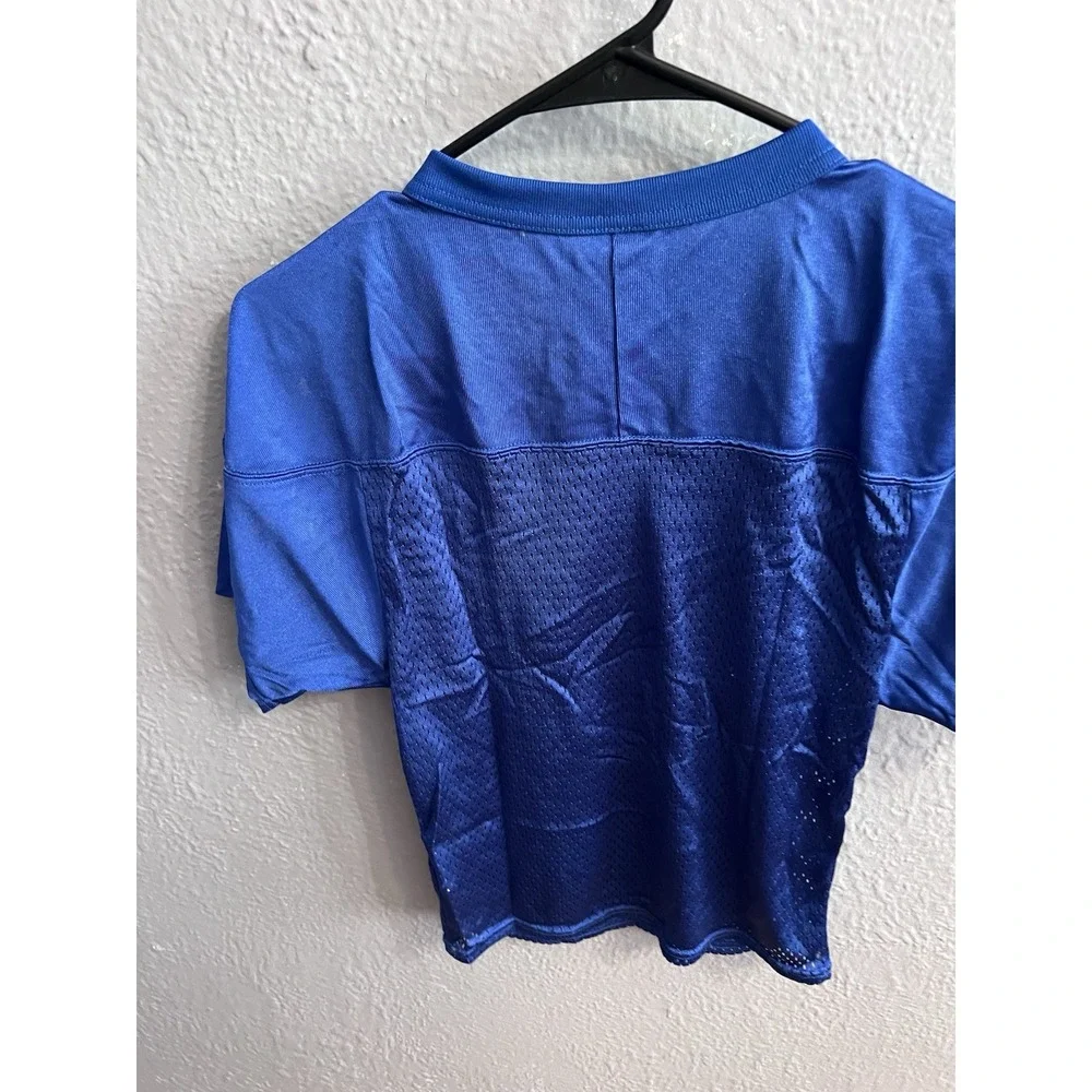 Vtg Nike Team Football Jersey Youth Small‎ Blank Practice Shirt Swoosh Logo Blue